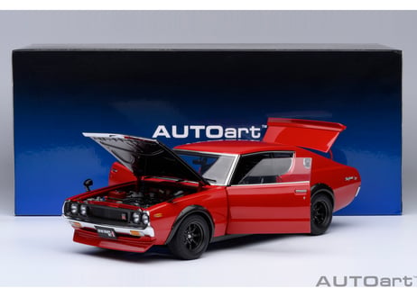 ”オンラインストア限定モデル”　AUTOart 1/18　日産 スカイライン 2000GT-R （KPGC110）チューンド・バージョン （レッド／カーボン・ボンネット）　77479