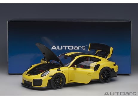 AUTOart 1/18　ポルシェ 911 （991.2） GT2 RS ヴァイザッハ・パッケージ （イエロー／カーボンブラック）　78172