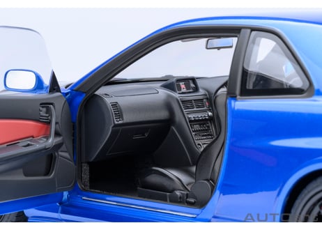 AUTOart 1/18　ニスモ R34 GT-R Z-tune （ベイサイドブルー／カーボンブラック・ボンネット）　77460