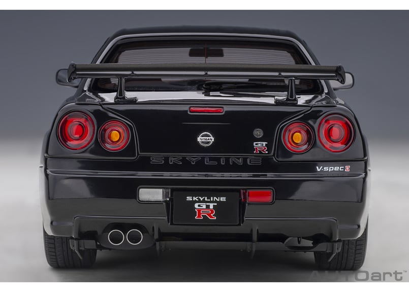 AUTOart 1/18 日産 スカイライン GT-R (R34) Vスペック II (ブラッ...