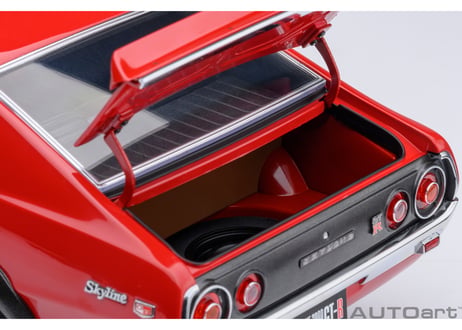 ”オンラインストア限定モデル”　AUTOart 1/18　日産 スカイライン 2000GT-R （KPGC110）チューンド・バージョン （レッド／カーボン・ボンネット）　77479
