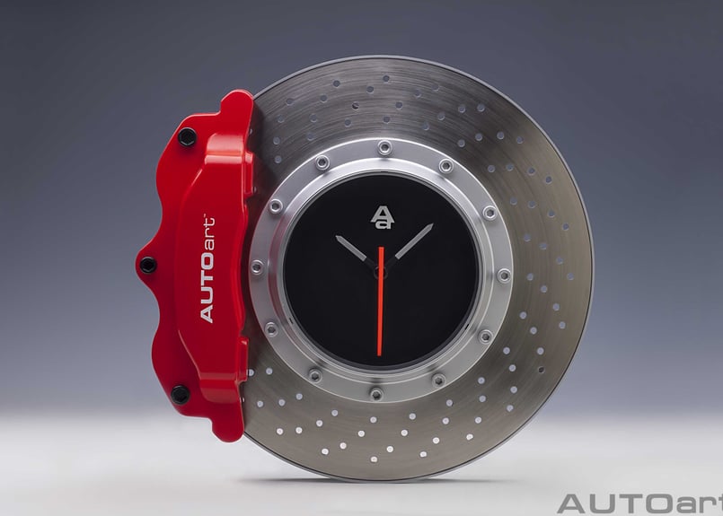掛け時計　オートアート AUTO art　ブレーキ型 壁掛け時計 AUTOart ブレーキディスク クロック 8-POT（レッドキャリパー