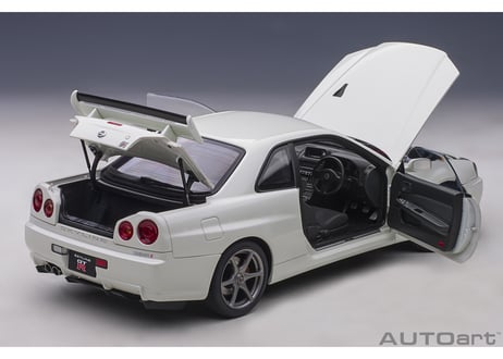 AUTOart 1/18　日産 スカイライン GT-R （R34） Vスペック II （ホワイトパール）　77406