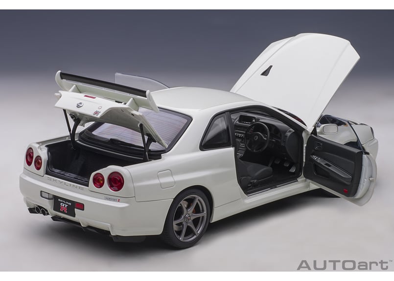 AUTOart 1/18 日産 スカイライン GT-R （R34） Vスペック II （ホワイ...