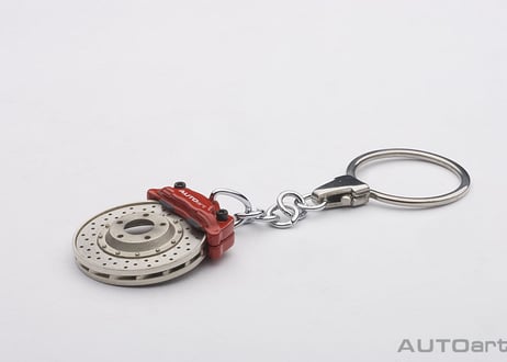 AUTOart  レーシング　ブレーキディスク キーチェーン （レッドキャリパー）（オメガシェイプ）　40081