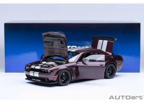 AUTOart 1/18　ダッジ チャレンジャー SRT ジェイルブレイク 2022 （メタリック・パープル／シルバー・ストライプ ＜HELLRAISIN＞）　71762