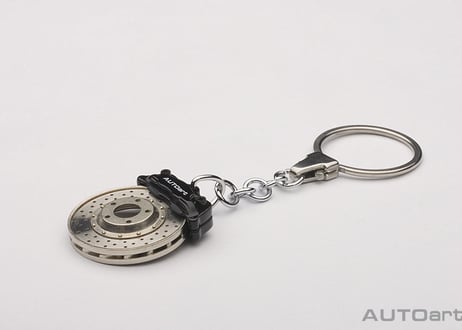 AUTOart  レーシング　ブレーキディスク キーチェーン （ブラックキャリパー）（オメガシェイプ）　40082