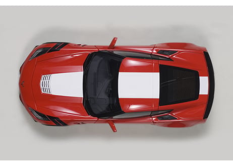 AUTOart 1/18　シボレー コルベット (C7) グランスポーツ (レッド／ホワイト・ストライプ) ※ブラック・ハッシュマーク　71274
