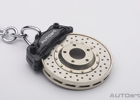 AUTOart  レーシング　ブレーキディスク キーチェーン （ブラックキャリパー）（オメガシェイプ）　40082