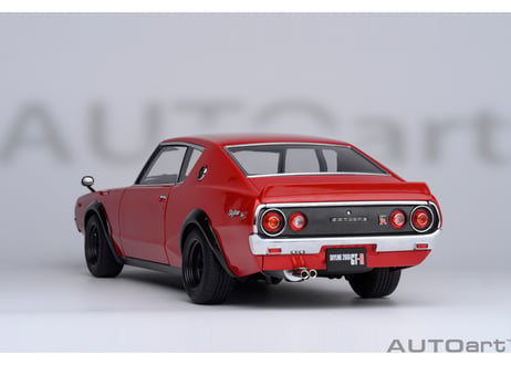 ”オンラインストア限定モデル”　AUTOart 1/18　日産 スカイライン 2000GT-R （KPGC110）チューンド・バージョン （レッド／カーボン・ボンネット）　77479