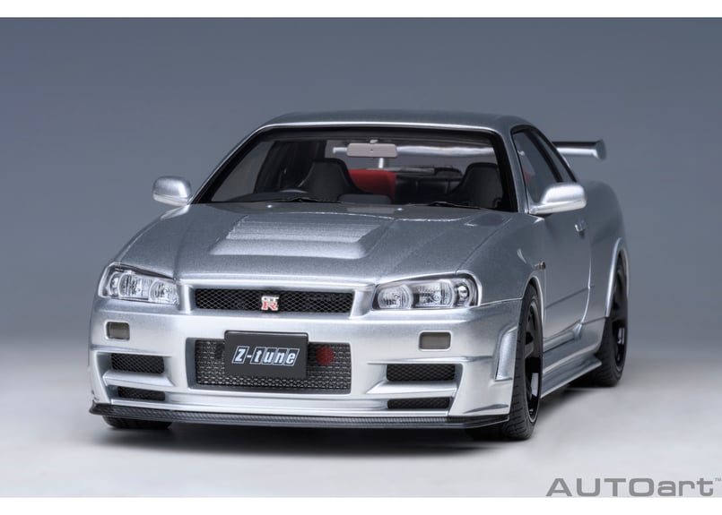 値下げ交渉可オートアート GT-R R34 ニスモZ-tuneシルバー1/18スケール