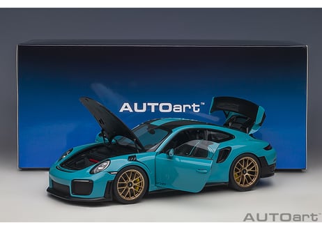 AUTOart 1/18　ポルシェ 911 （991.2） GT2 RS ヴァイザッハ・パッケージ （ブルー／カーボンブラック）　78175