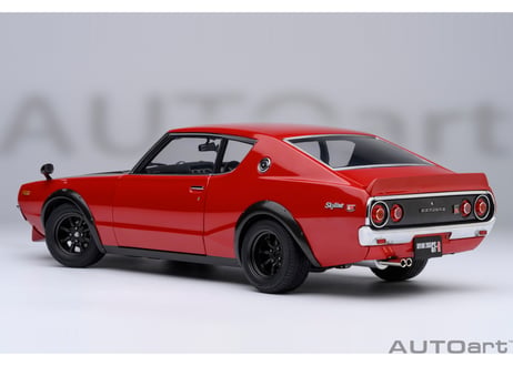 ”オンラインストア限定モデル”　AUTOart 1/18　日産 スカイライン 2000GT-R （KPGC110）チューンド・バージョン （レッド／カーボン・ボンネット）　77479