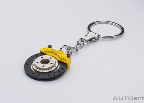 AUTOart  セラミックブレーキディスク キーチェーン （イエローキャリパー）（オメガシェイプ）　41506
