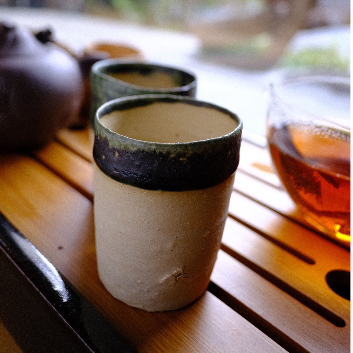 緑釉 湯呑み/ちょく ／谷穹 | Gallery Rin