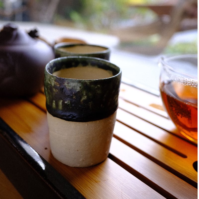 緑釉 湯呑み/ちょく ／谷穹 | Gallery Rin