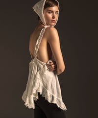 SILK COTTON LACE EMBROIDERY APRON BLOUSE