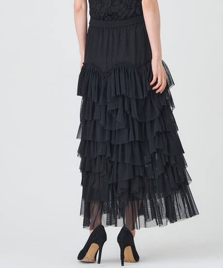 DOT TULE TIERED SKIRT