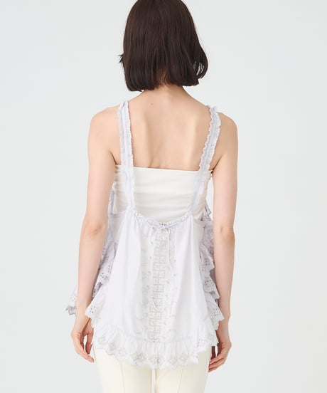 SILK COTTON LACE EMBROIDERY APRON BLOUSE