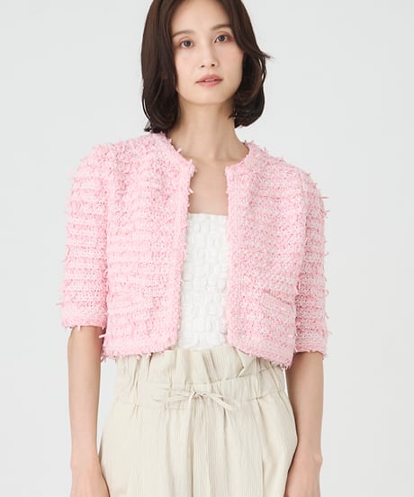 TAPE YARN KNIT JACKET