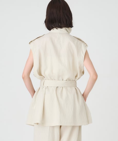 RECYCLENYLON×RAYON SHORT TRENCH COAT