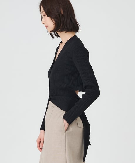 ACETATE COTTON RIB　 CARDIGAN