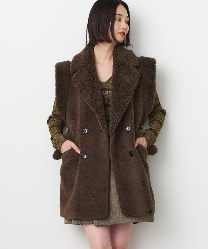 WOOL POLYESTER BOA GILET | venit
