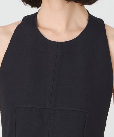 LINEN-LIKE COTTONDOUBLE WEAVE VEST
