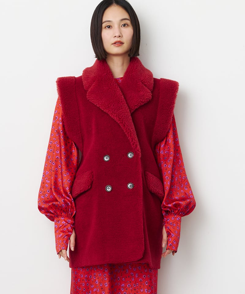 WOOL POLYESTER BOA GILET | venit