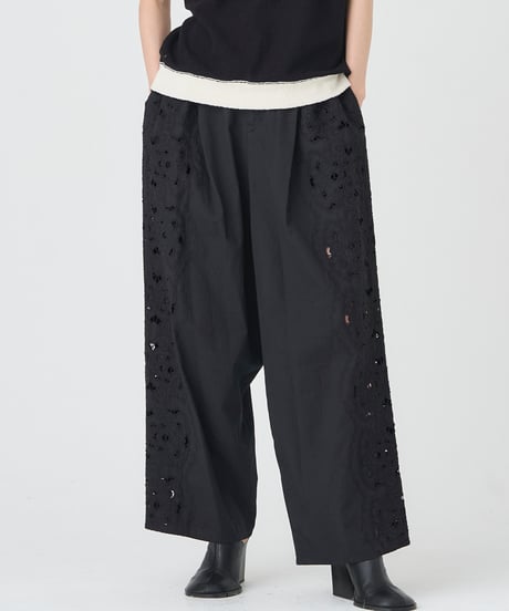 COTTON/ LINEN CUTWORK LACE EMBROIDERY PANTS