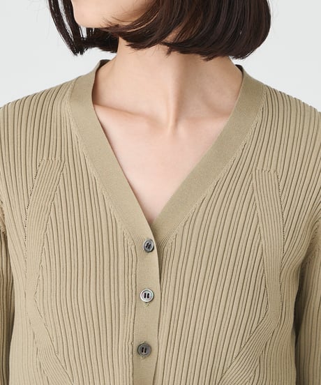 ACETATE COTTON RIB　 CARDIGAN