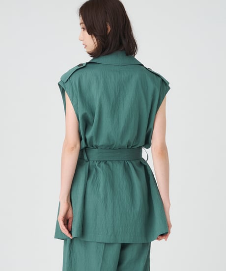 RECYCLENYLON×RAYON SHORT TRENCH COAT