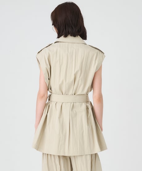 COTTON NYLON SHORT TRENCH COAT