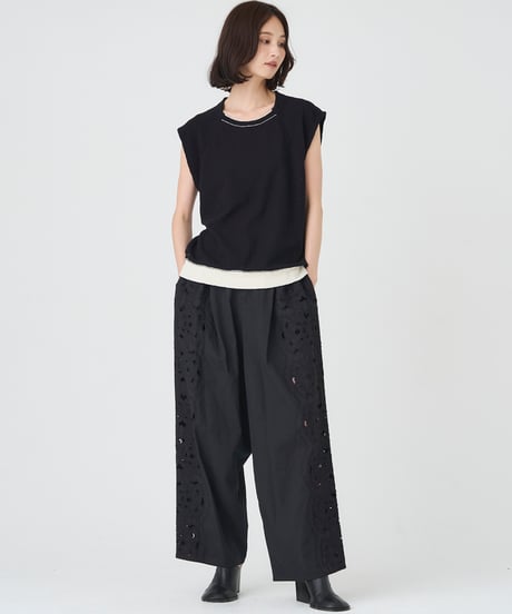 COTTON/ LINEN CUTWORK LACE EMBROIDERY PANTS