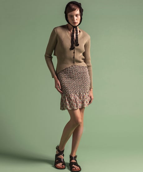 ACETATE COTTON RIB　 CARDIGAN