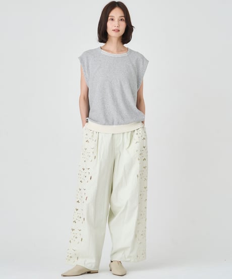 COTTON/ LINEN CUTWORK LACE EMBROIDERY PANTS