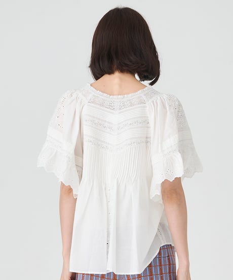 SILK COTTON LACE EMBROIDERY  BLOUSE