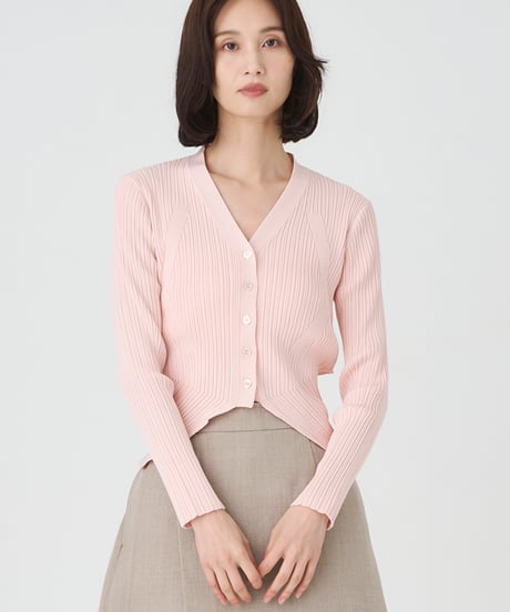 ACETATE COTTON RIB　 CARDIGAN