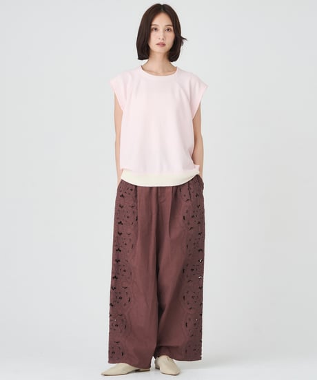COTTON/ LINEN CUTWORK LACE EMBROIDERY PANTS