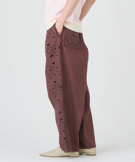 COTTON/ LINEN CUTWORK LACE EMBROIDERY PANTS