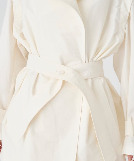 COTTON NYLON SHORT TRENCH COAT