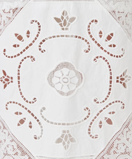 COTTON/ LINEN CUTWORK LACE EMBROIDERY SKIRT