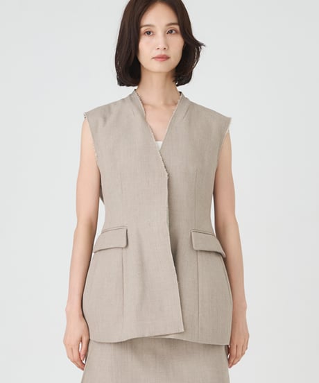 LINEN-LIKE COTTONDOUBLE WEAVE JACKET