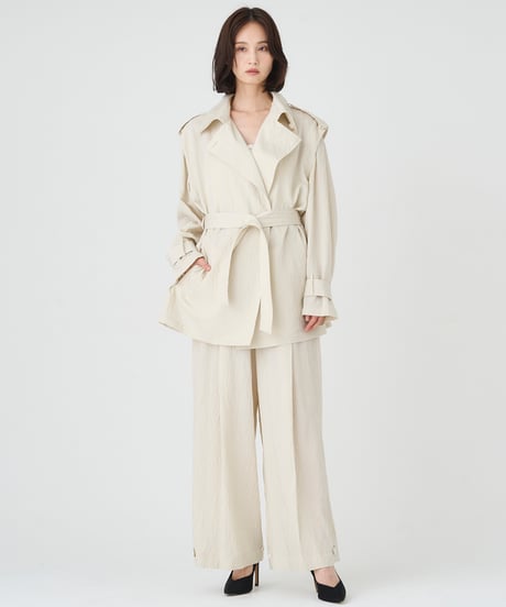 RECYCLENYLON×RAYON SHORT TRENCH COAT