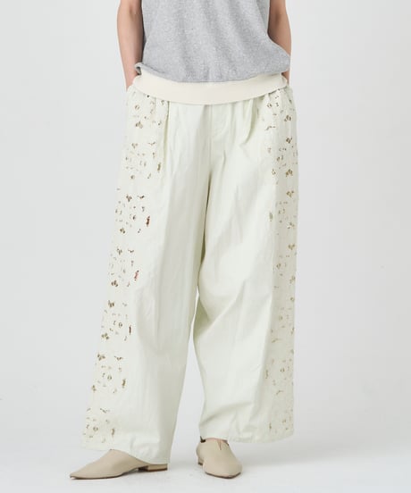 COTTON/ LINEN CUTWORK LACE EMBROIDERY PANTS