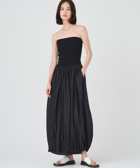 ACETATE COTTON RIB　 TUBE TOP DRESS
