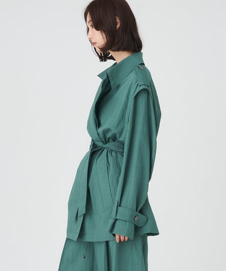 RECYCLENYLON×RAYON SHORT TRENCH COAT