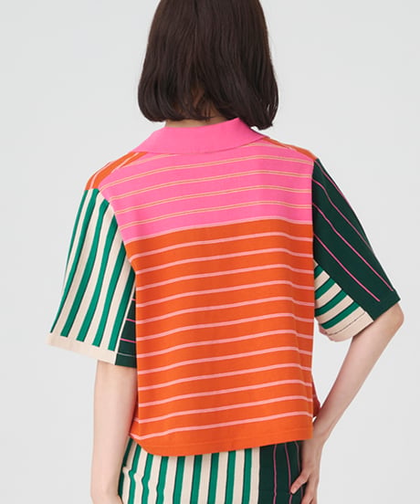CRAZY BORDER POLO　KNIT