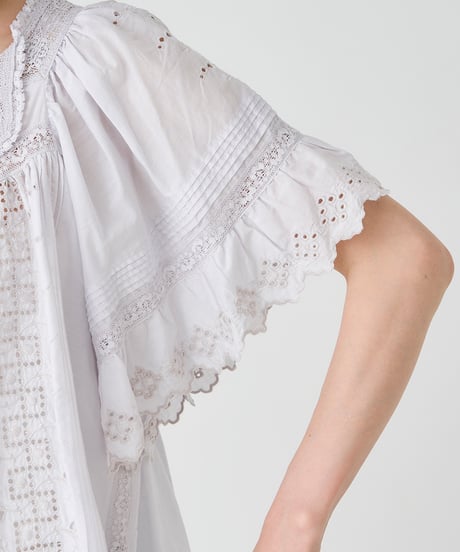 SILK COTTON LACE EMBROIDERY  BLOUSE