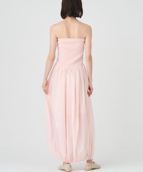 ACETATE COTTON RIB　 TUBE TOP DRESS